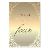 Numéro de table de mariage en or classique (Dos)