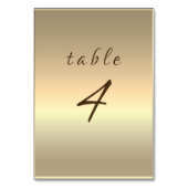 Numéro de table de mariage en or élégant (Dos)