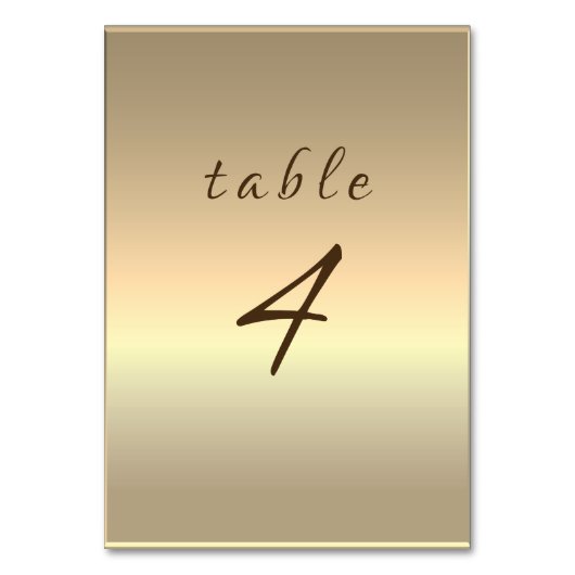 Numéro de table de mariage en or élégant (Par défaut)