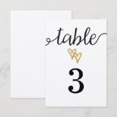 Numéro de table de mariage en papier kraft avec cœ (Devant / Derrière)