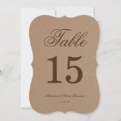 Numéro de table de mariage en papier kraft rustiqu (Devant)