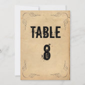Numéro de table de mariage en papier marron Grunge (Devant)