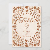 Numéro de table de mariage en terre cuite beige me (Devant)