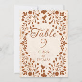 Numéro de table de mariage en terre cuite beige me (Dos)