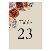 Numéro de table de mariage en terre cuite et herbe (Dos)
