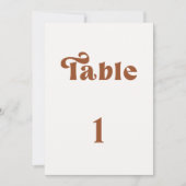 Numéro de table de mariage en terre cuite rétro (Devant)