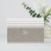 Numéro de table de mariage en toile de jute rustiq (Debout devant)