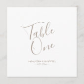 Numéro de table de mariage en typographie moderne (Devant)