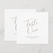 Numéro de table de mariage en typographie moderne (Devant / Derrière)