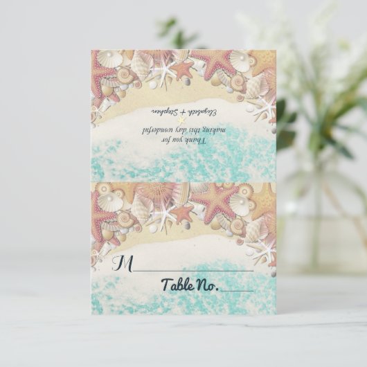 Numéro de table de mariage Été Plage Étoile de mer (Debout devant)
