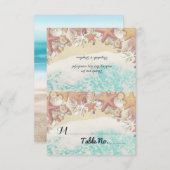 Numéro de table de mariage Été Plage Étoile de mer (Devant / Derrière)
