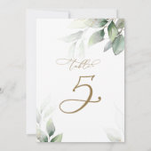 Numéro de table de mariage Eucalyptus Greenery Tab (Dos)