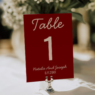 Numéro de table de mariage fantaisiste de vieille 