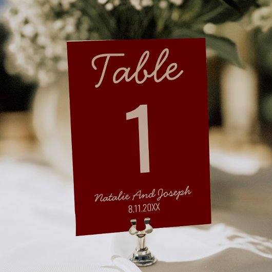 Numéro de table de mariage fantaisiste de vieille