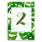 Numéro de table de mariage feuille tropical (Dos)