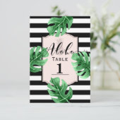Numéro de table de mariage feuilles tropicales et (Debout devant)