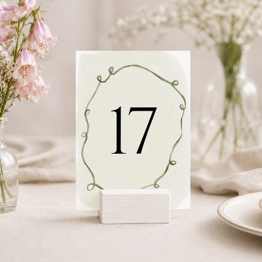 Numéro de table de mariage Fine Art Botanique Vign