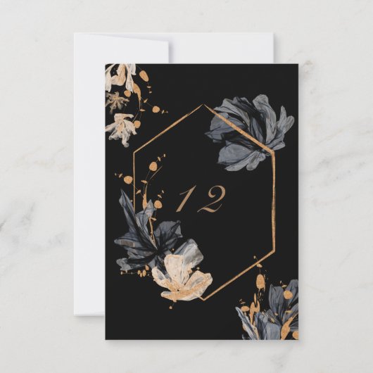 numéro de table de mariage fleuri bohème exclusif (Dos)