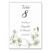 Numéro de table de mariage Fleurs blanches Floral (Dos)