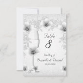 Numéro de table de mariage Fleurs Blanches Roses A (Devant)