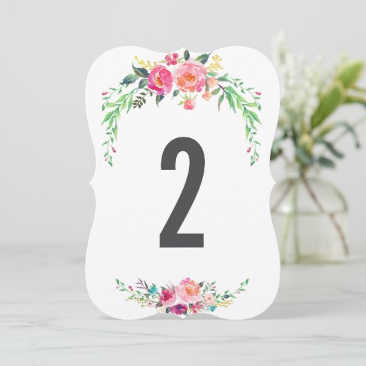 numéro de table de mariage FLEURS BOHÈMES (Debout devant)