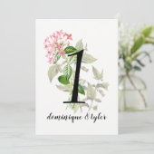 Numéro de table de mariage Fleurs roses vintage (Debout devant)