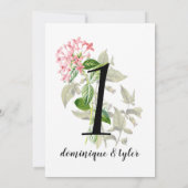 Numéro de table de mariage Fleurs roses vintage (Dos)
