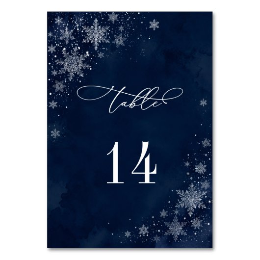 Numéro de table de mariage Flocons de neige de min (Par défaut)