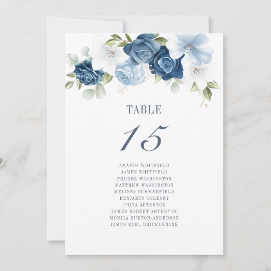 Numéro de table de mariage floral 15 Plan de table (Devant)