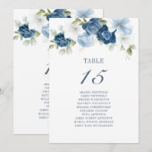 Numéro de table de mariage floral 15 Plan de table (Devant / Derrière)