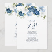 Numéro de table de mariage floral 18 Plan de table (Devant / Derrière)
