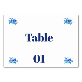Numéro de table de mariage floral aquarelle bleu é