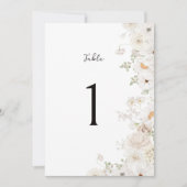 Numéro de table de Mariage Floral Blanc (Devant)