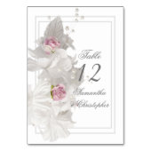 Numéro de table de mariage floral blanc (Dos)