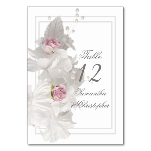 Numéro de table de mariage floral blanc (Par défaut)