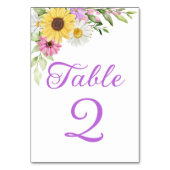 Numéro de table de mariage floral bohème tournesol (Dos)