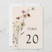 Numéro de table de mariage floral boho (Devant)