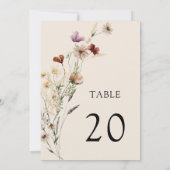 Numéro de table de mariage floral boho (Dos)