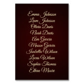 Numéro de table de mariage floral bordeaux (Dos)