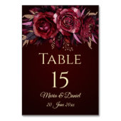 Numéro de table de mariage floral bordeaux (Par défaut)