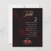 numéro de table de mariage floral chic rouge noir (Devant)