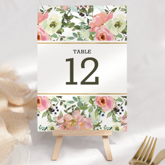 Numéro de table de mariage floral coquille d'oeuf 