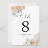 Numéro de table de mariage floral de printemps dél (Devant)