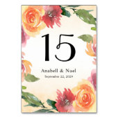 Numéro de table de mariage floral d'été (Dos)
