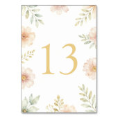 Numéro de table de mariage floral élégant (Dos)