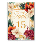 Numéro de table de mariage floral élégant tropical (Par défaut)