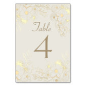 Numéro de table de mariage floral en or d'ivoire (Dos)