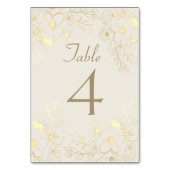 Numéro de table de mariage floral en or d'ivoire (Par défaut)