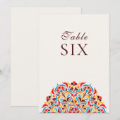 Numéro de table de mariage floral fantaisiste oran (Devant / Derrière)