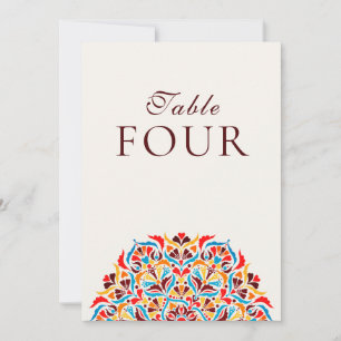 Numéro de table de mariage floral fantaisiste oran
